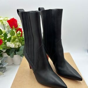 Women’s Christian Louboutin SANTIGAG 85 mm leather ankle bootie size 36